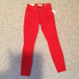 PACSUN Low Rise Red Colored Denim Pants
